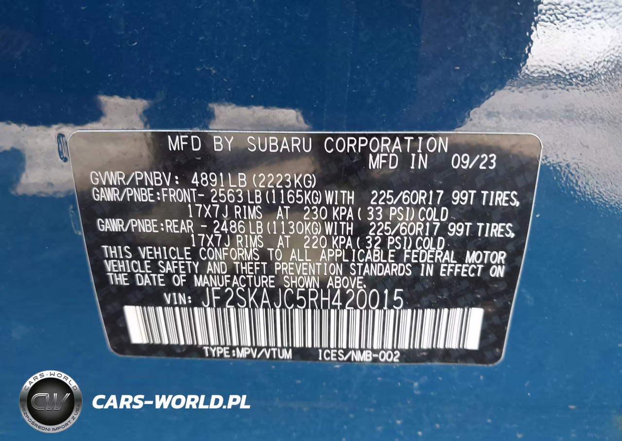 2024 Subaru Forester Wilderness VIN:JF2SKAJC5RH420015 - 9