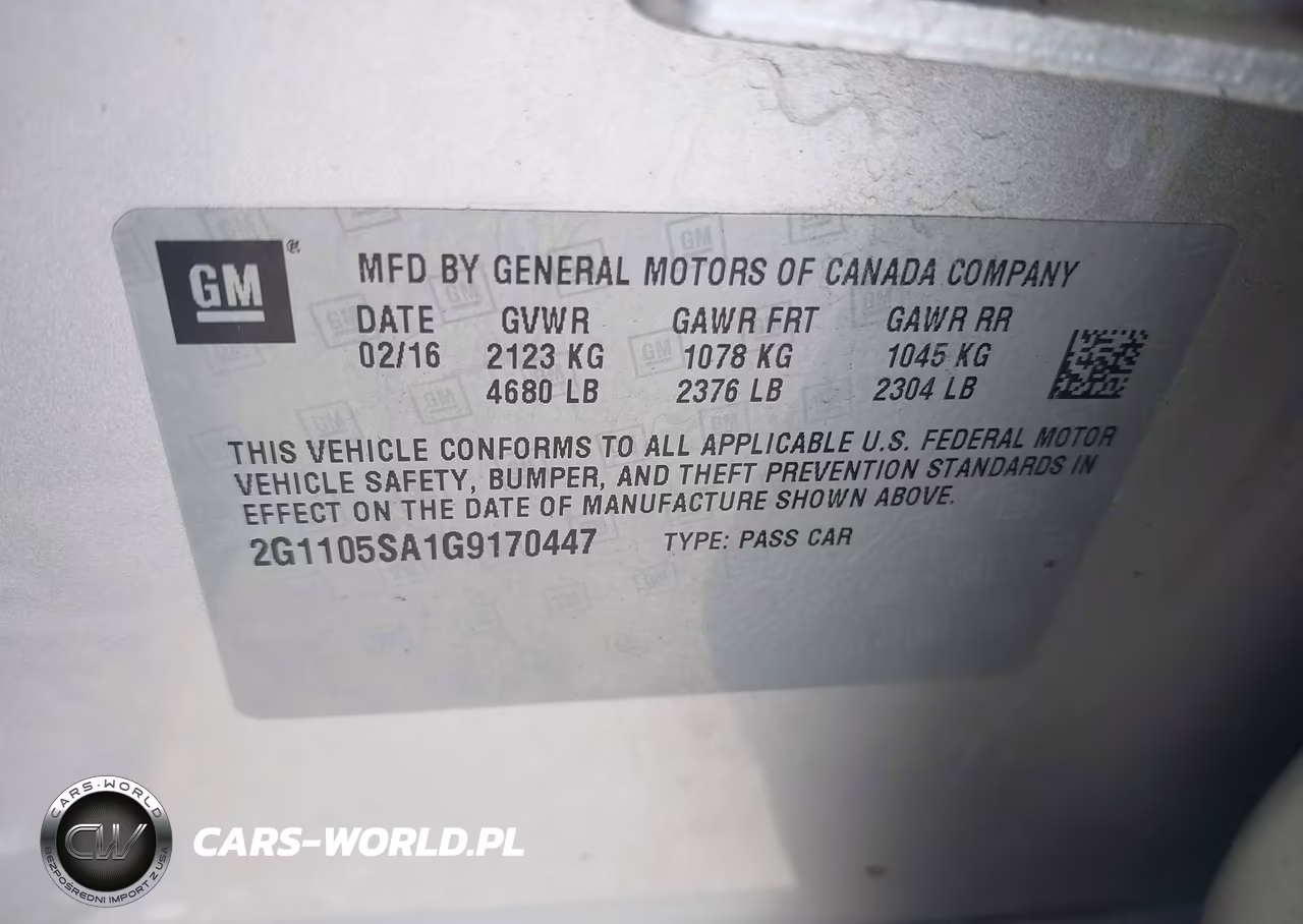 2016 Chevrolet Impala 1Lt VIN:2G1105SA1G9170447 - 9