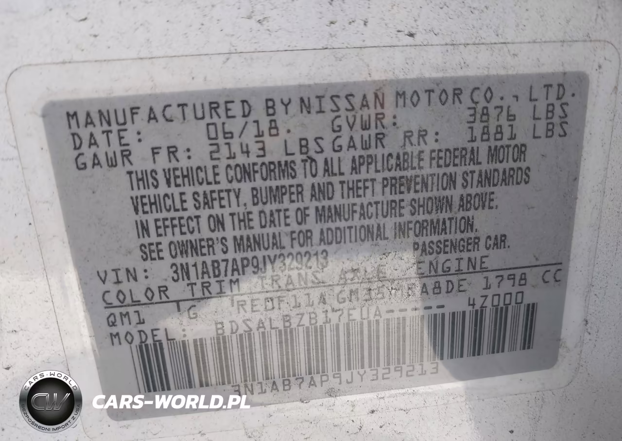 2018 Nissan Sentra S VIN:3N1AB7AP9JY329213 - 9