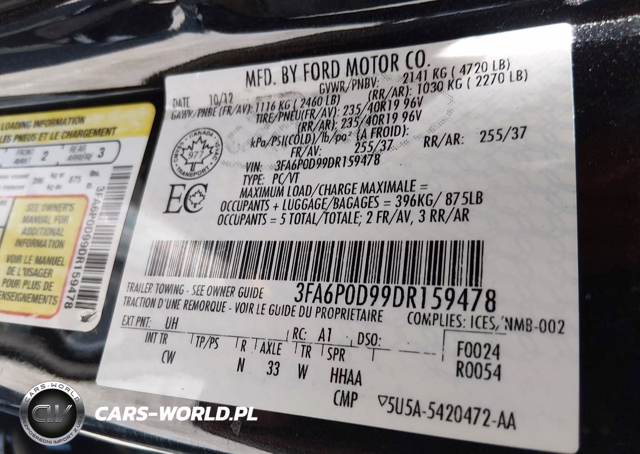 2013 Ford Fusion Titanium VIN:3FA6P0D99DR159478 - 8