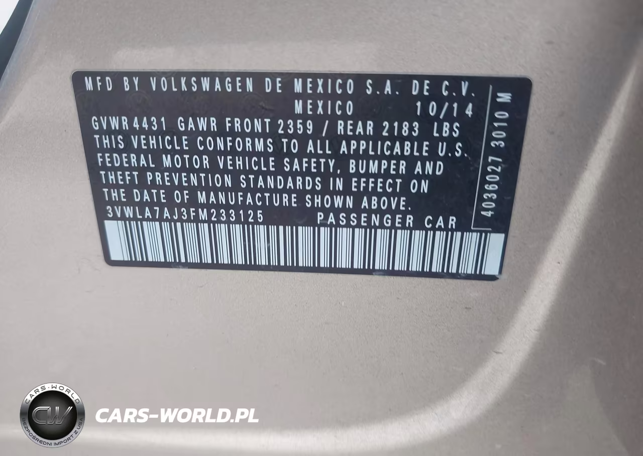 2015 Volkswagen Jetta 2.0L Tdi Se VIN:3VWLA7AJ3FM233125 - 9