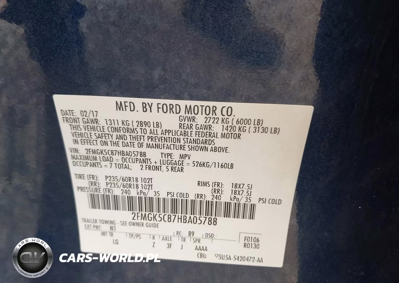 2017 Ford Flex Sel VIN:2FMGK5C87HBA05788 - 9
