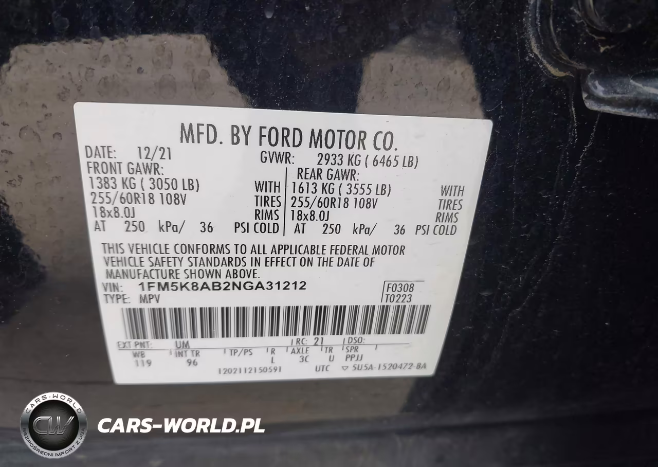 2022 Ford Police Interceptor Utility VIN:1FM5K8AB2NGA31212 - 9