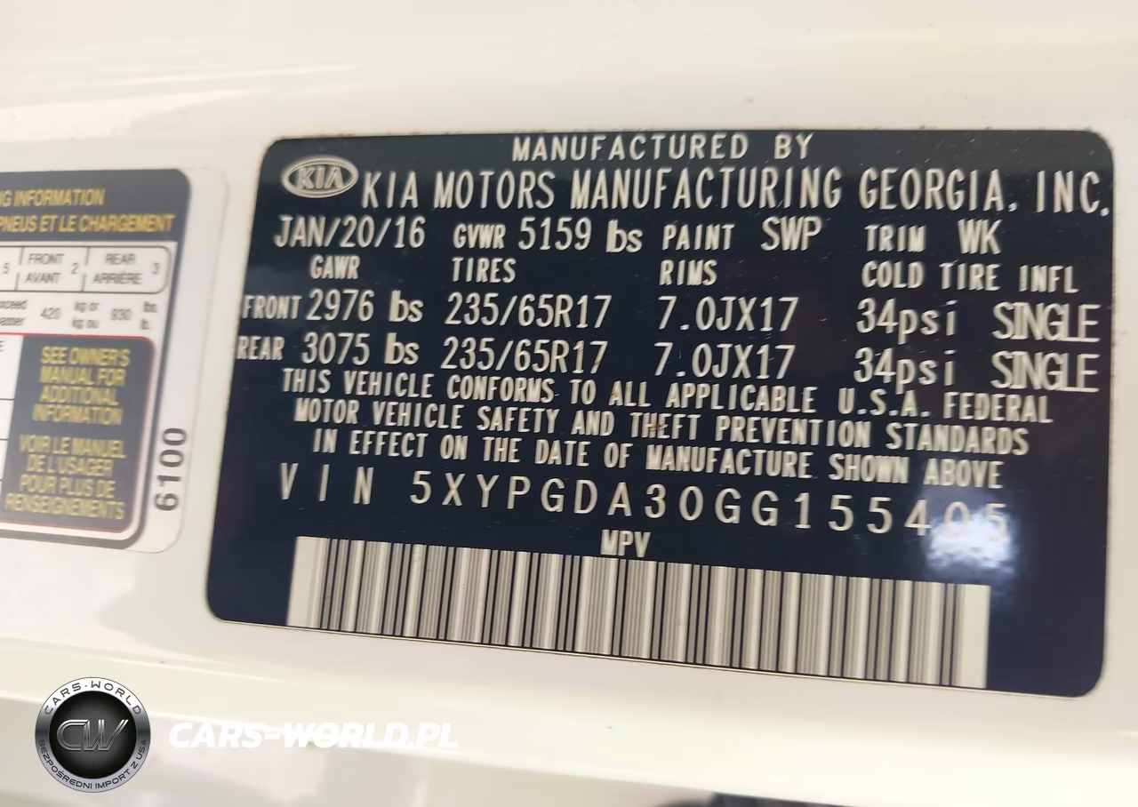 2016 Kia Sorento 2.4L Lx VIN:5XYPGDA30GG155405 - 9
