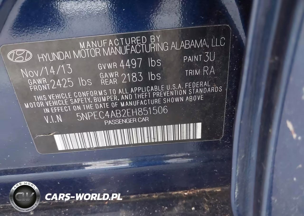 2014 Hyundai Sonata Se 2.0T VIN:5NPEC4AB2EH851506 - 9