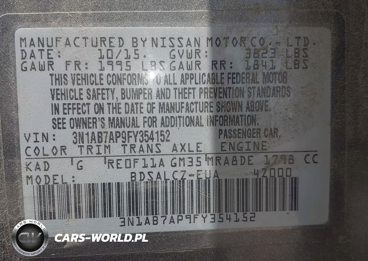2015 Nissan Sentra S VIN:3N1AB7AP9FY354152 - 9