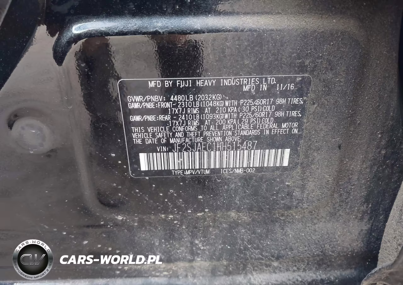 2017 Subaru Forester 2.5I Premium VIN:JF2SJAEC1HH515487 - 9