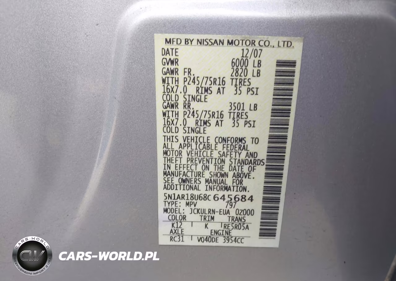 2008 Nissan Pathfinder S VIN:5N1AR18U68C645684 - 9