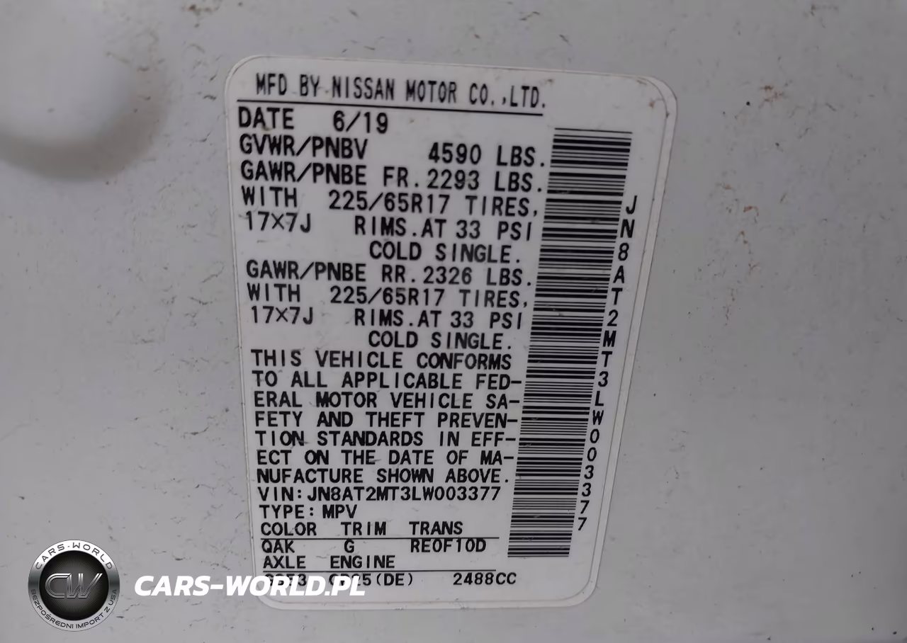 2020 Nissan Rogue S Fwd VIN:JN8AT2MT3LW003377 - 9