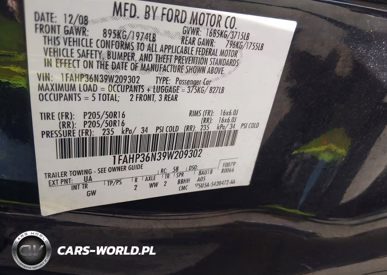 2009 Ford Focus Ses VIN:1FAHP36N39W209302 - 9