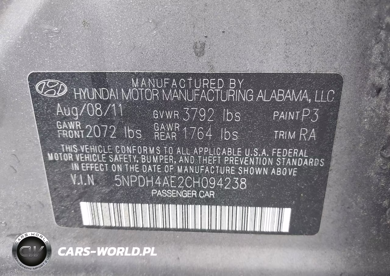 2012 Hyundai Elantra Gls VIN:5NPDH4AE2CH094238 - 9