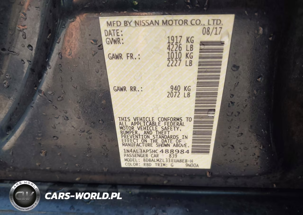2017 Nissan Altima 2.5 Sv VIN:1N4AL3AP5HC488984 - 9