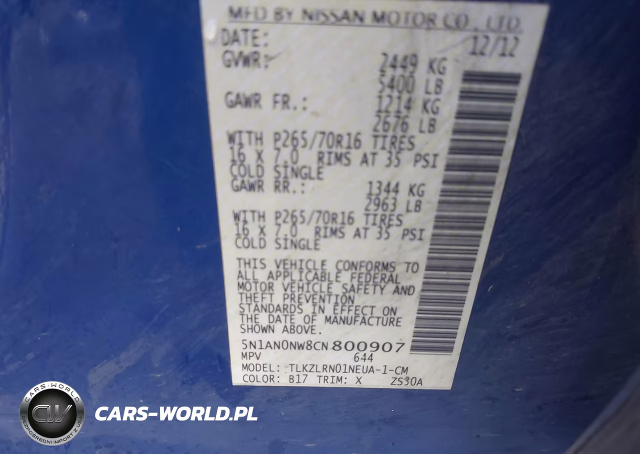 2012 Nissan Xterra S VIN:5N1AN0NW8CN800907 - 9