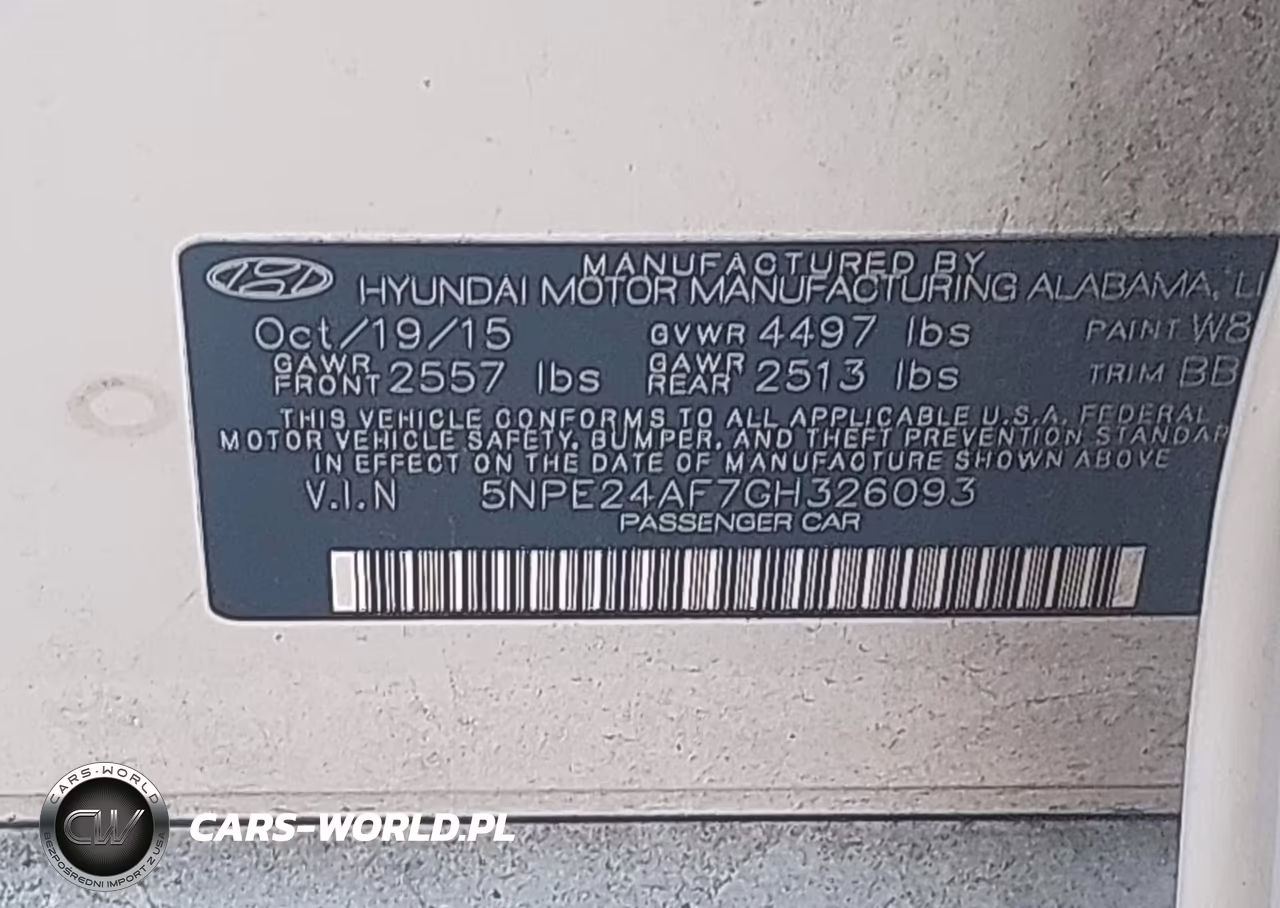 HYUNDAI SONATA VIN:5NPE24AF7GH326093 - 9