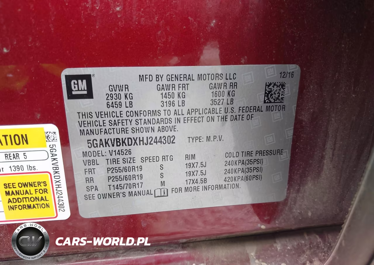 2017 Buick Enclave Leather VIN:5GAKVBKDXHJ244302 - 9
