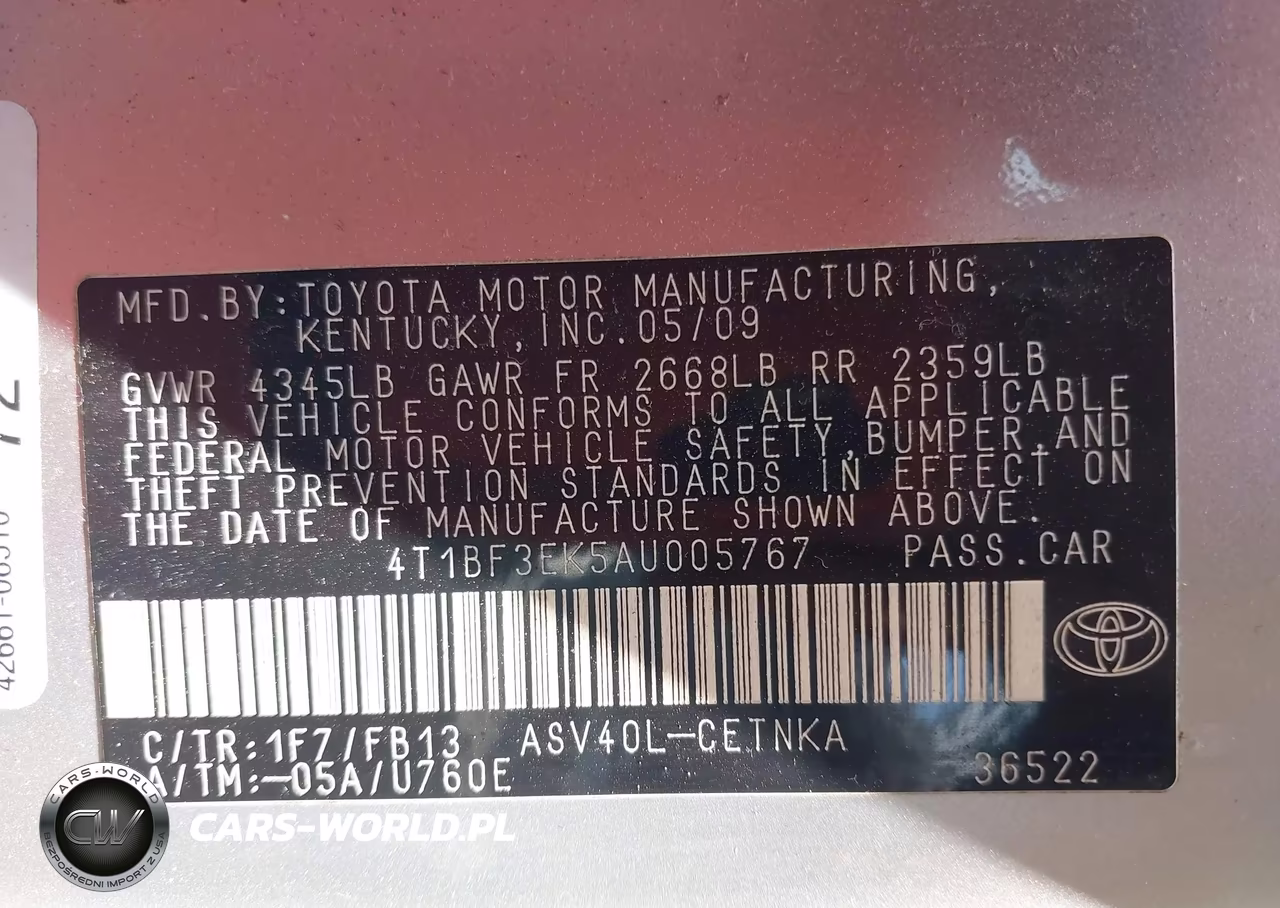 2010 Toyota Camry Le VIN:4T1BF3EK5AU005767 - 9