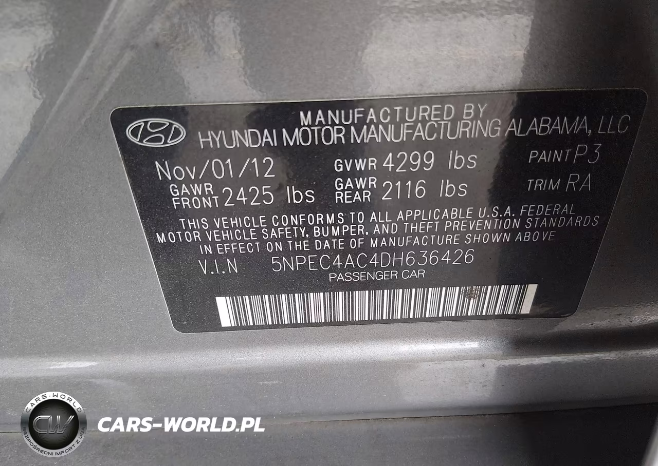2013 Hyundai Sonata Se VIN:5NPEC4AC4DH636426 - 9