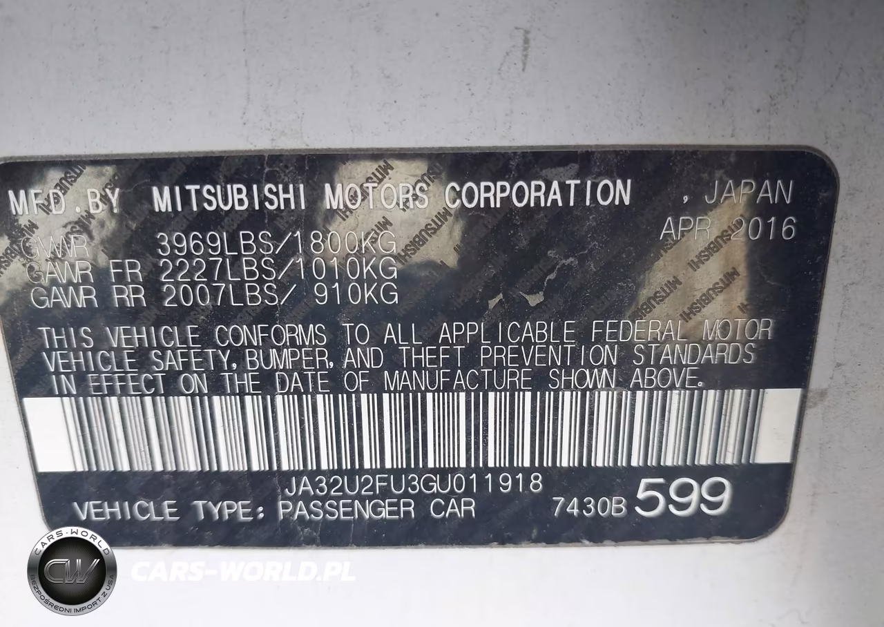 2016 Mitsubishi Lancer Es VIN:JA32U2FU3GU011918 - 9
