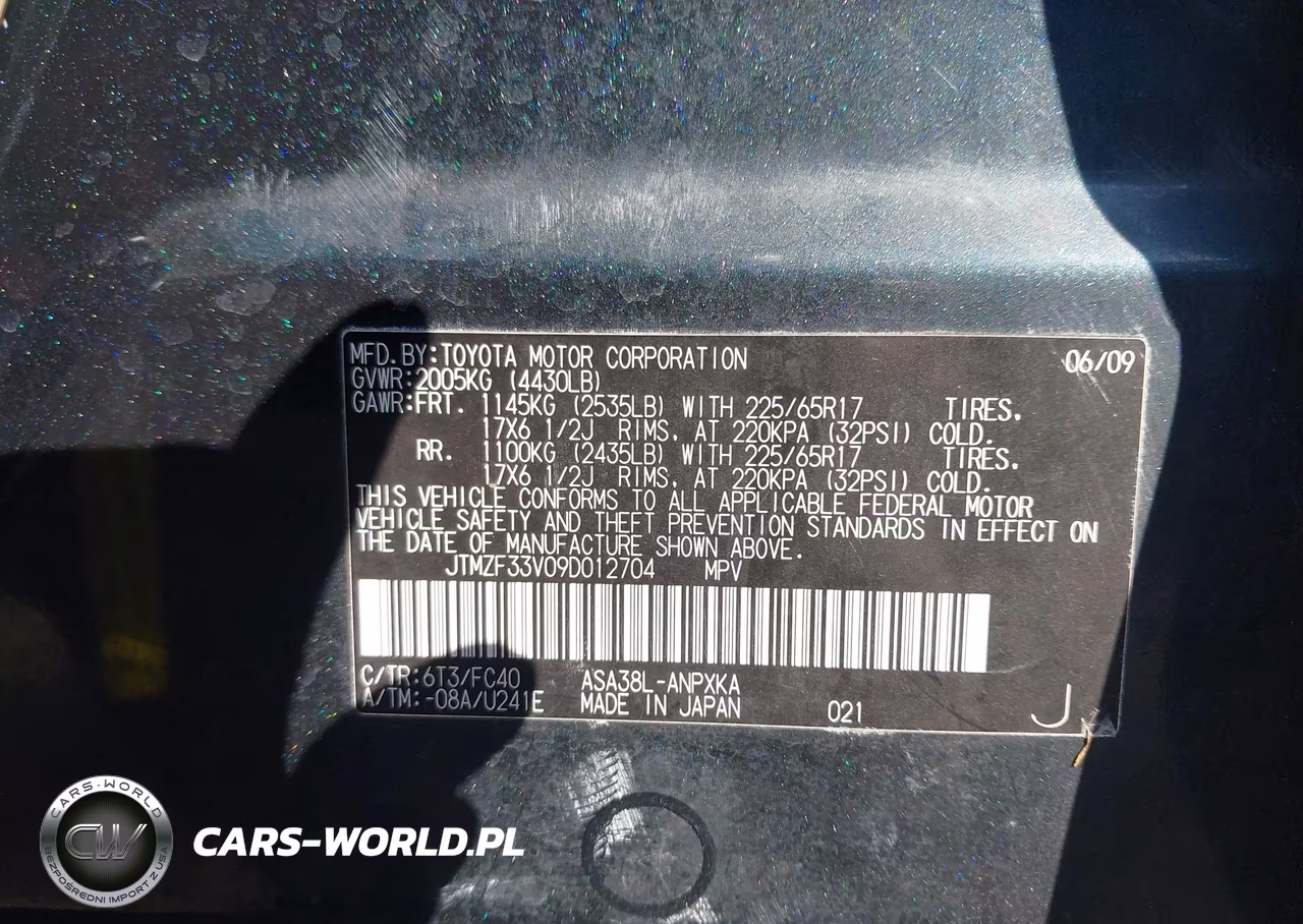 2009 Toyota Rav4 VIN:JTMZF33V09D012704 - 9