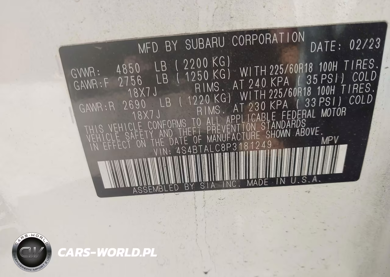 2023 Subaru Outback Onyx Edition VIN:4S4BTALC8P3181249 - 9