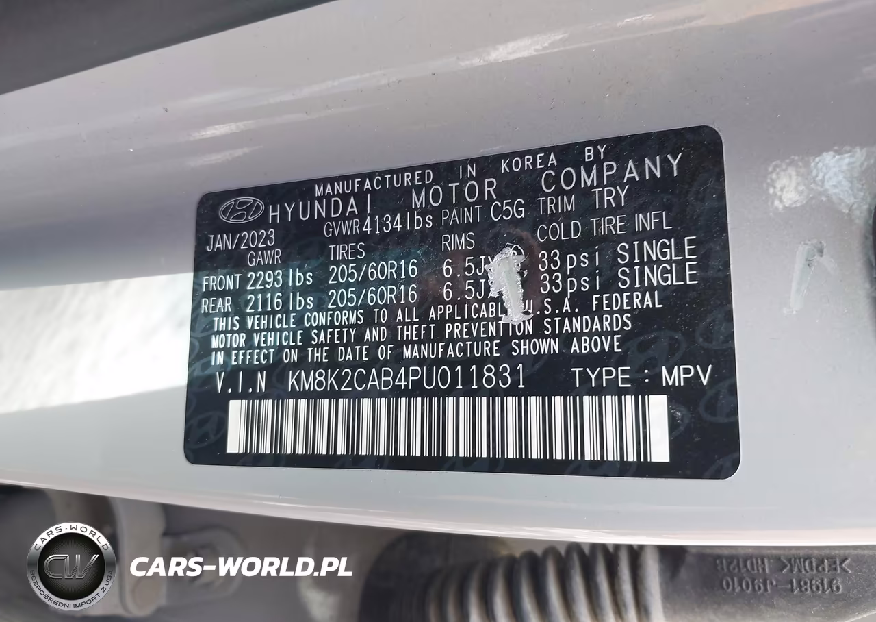 2023 Hyundai Kona Se VIN:KM8K2CAB4PU011831 - 9