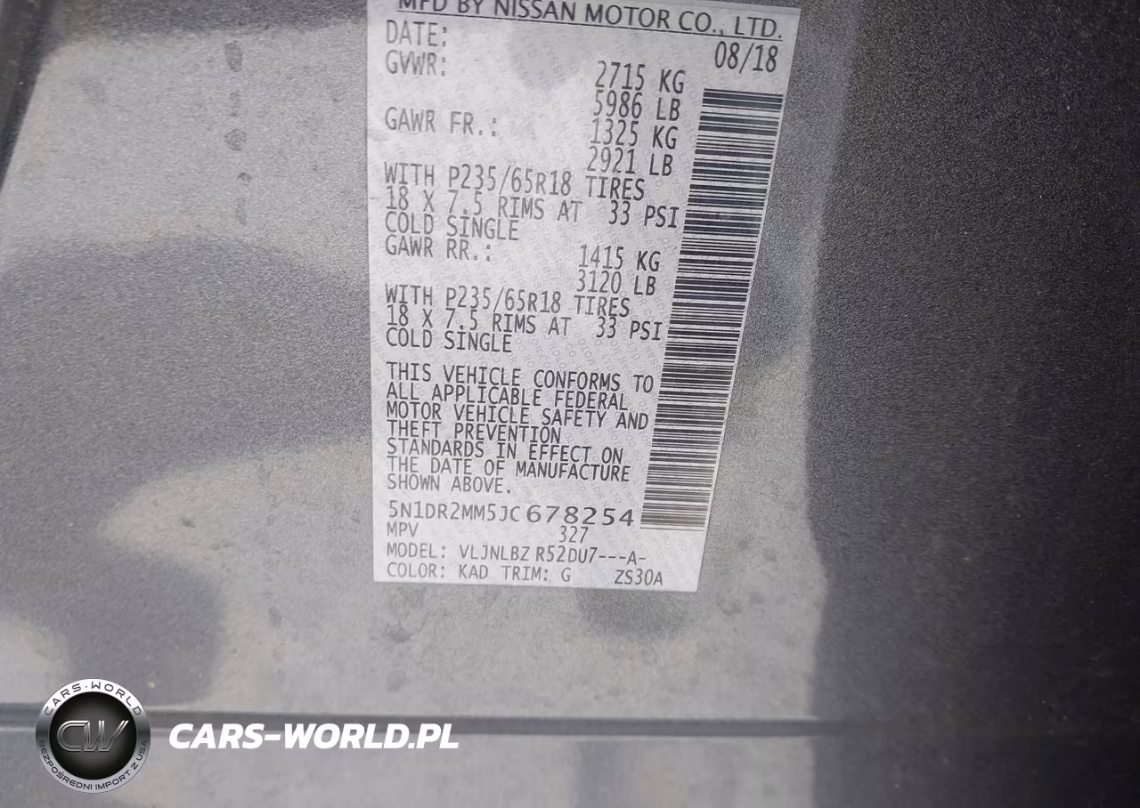 2018 Nissan Pathfinder S VIN:5N1DR2MM5JC678254 - 9