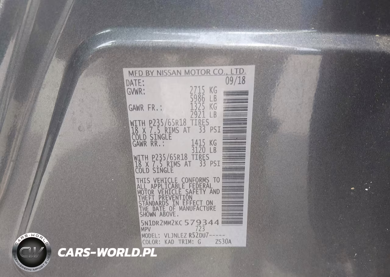 2019 Nissan Pathfinder Sv VIN:5N1DR2MM2KC579344 - 9