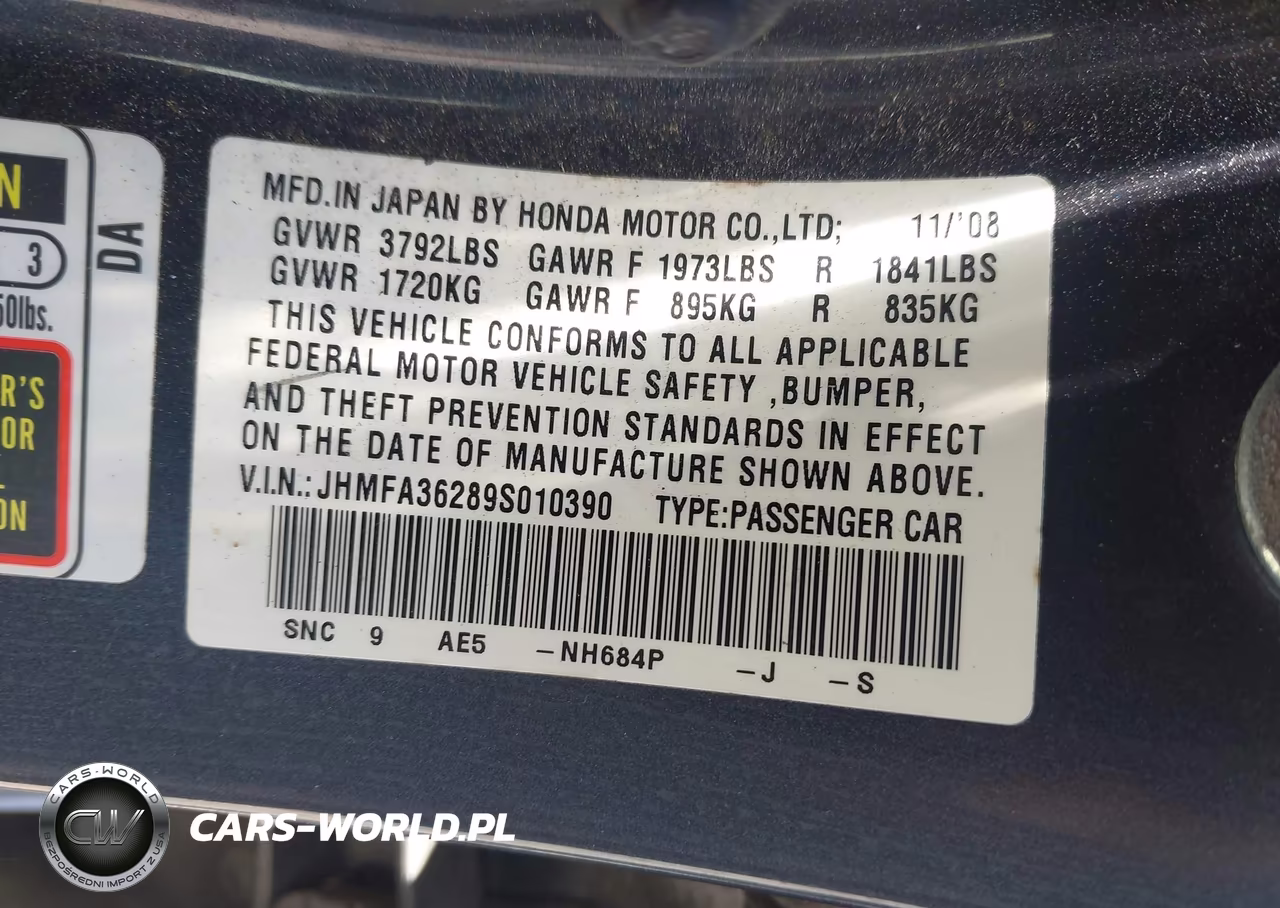 2009 Honda Civic Hybrid VIN:JHMFA36289S010390 - 9