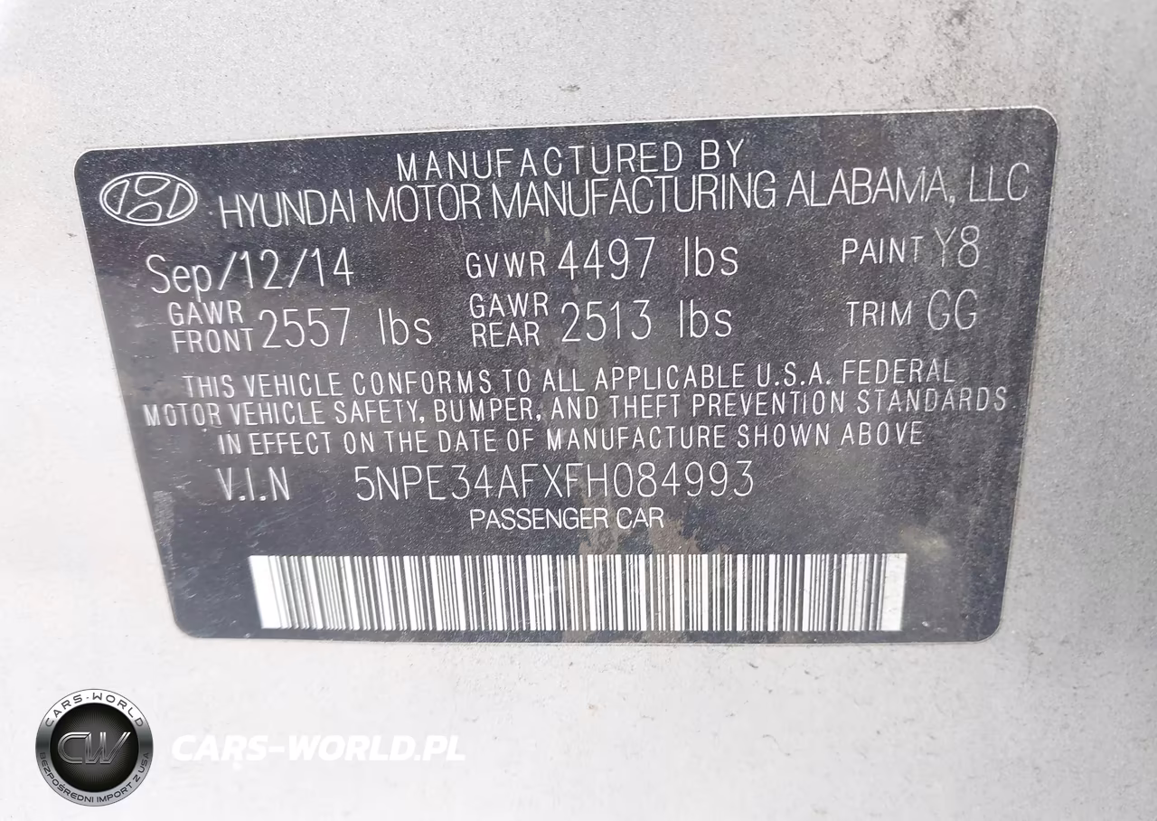 2015 Hyundai Sonata Limited VIN:5NPE34AFXFH084993 - 9