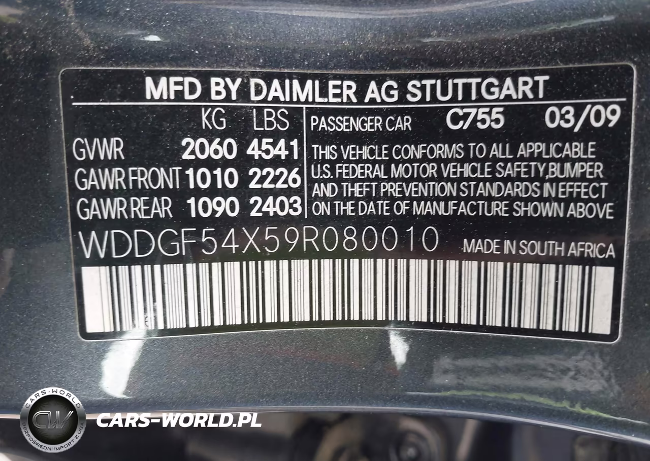 2009 Mercedes-Benz C 300 Luxury-Sport VIN:WDDGF54X59R080010 - 9