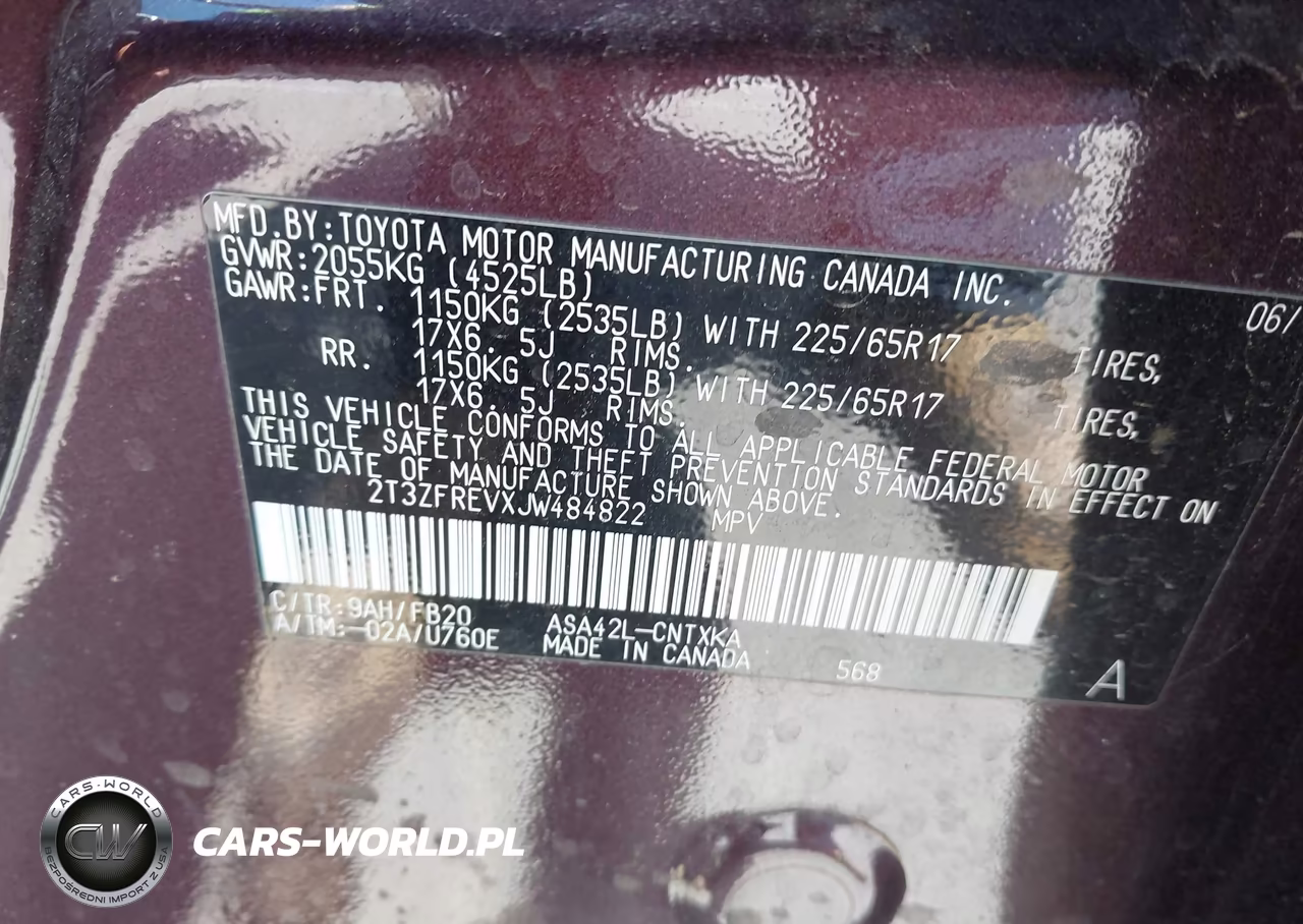 2018 Toyota Rav4 Le VIN:2T3ZFREVXJW484822 - 9