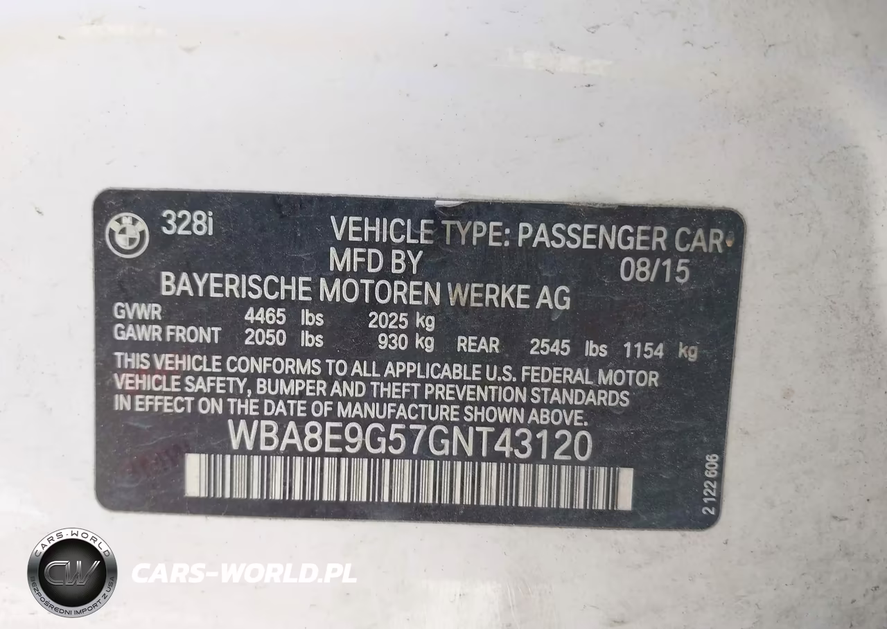 2016 BMW 328I VIN:WBA8E9G57GNT43120 - 9