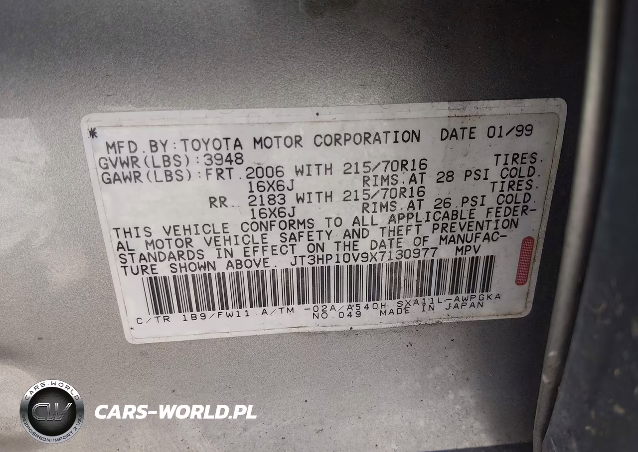 1999 Toyota Rav4 VIN:JT3HP10V9X7130977 - 9