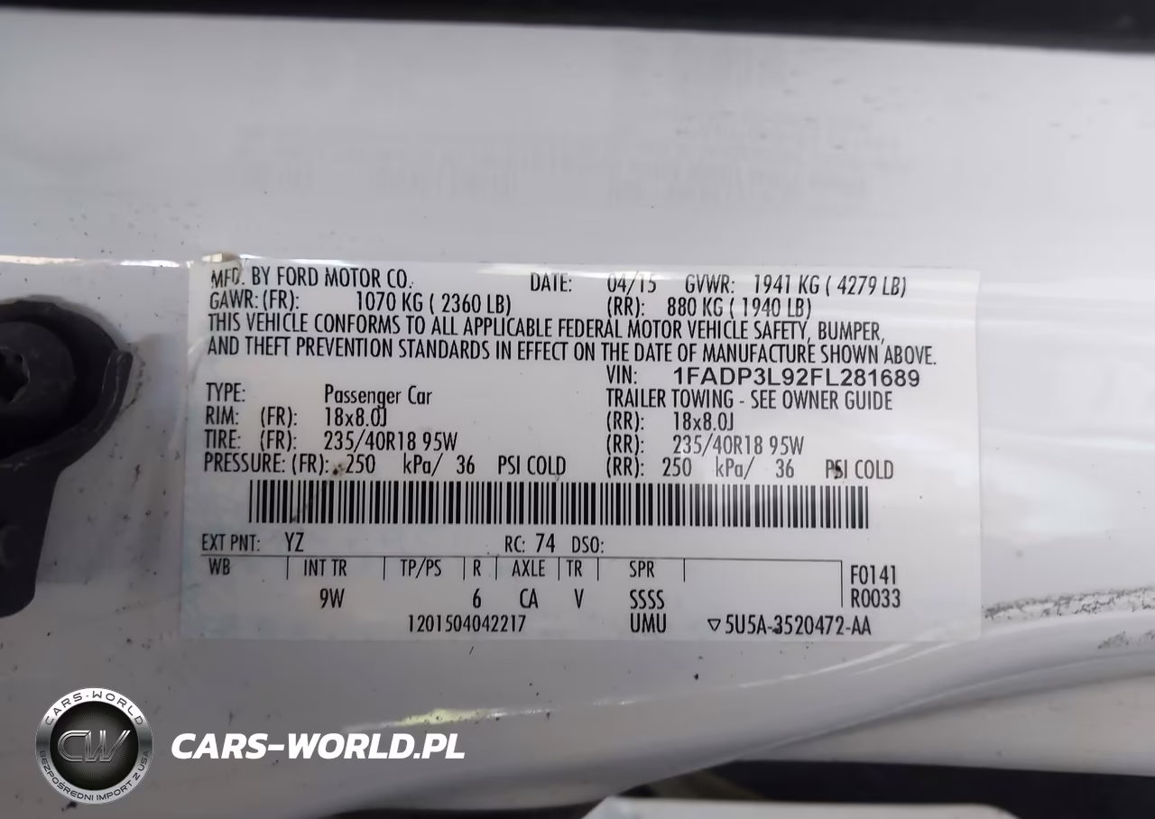 2015 Ford Focus St VIN:1FADP3L92FL281689 - 9