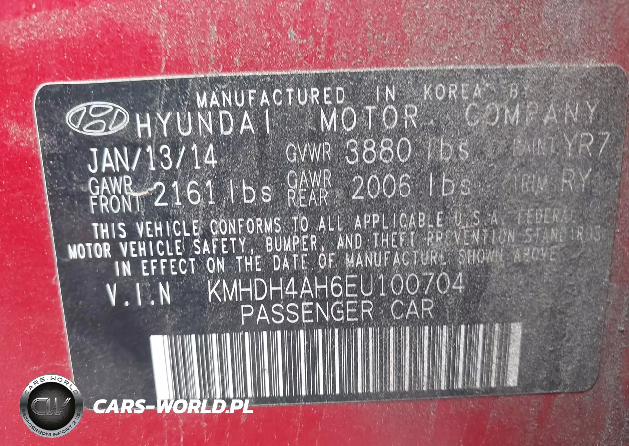 2014 Hyundai Elantra Sport VIN:KMHDH4AH6EU100704 - 9