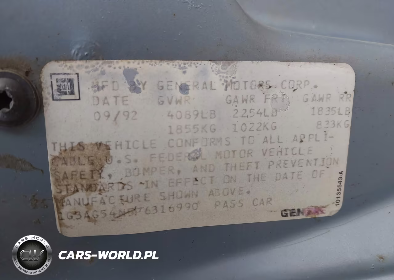 1993 Oldsmobile Cutlass Ciera S VIN:1G3AG54N5P6316990 - 9