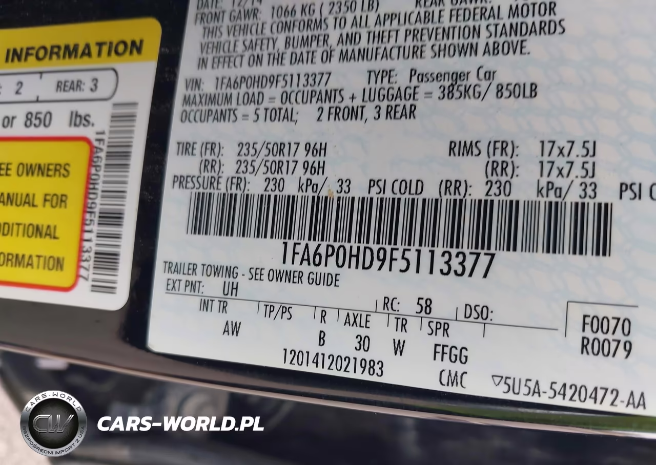 2015 Ford Fusion Se VIN:1FA6P0HD9F5113377 - 9