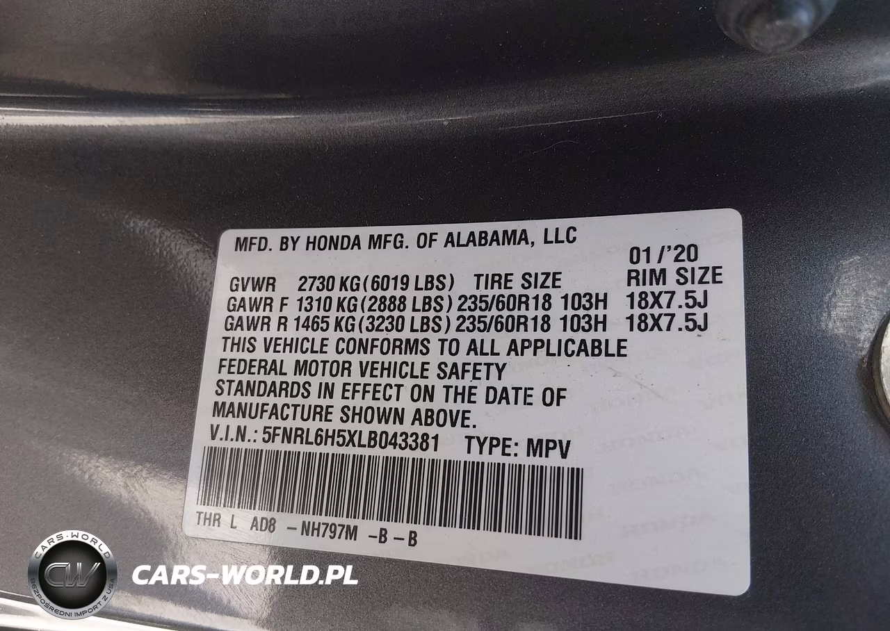 2020 Honda Odyssey Ex VIN:5FNRL6H5XLB043381 - 9