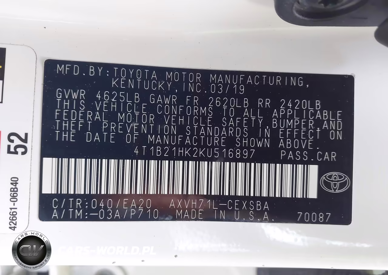 2019 Toyota Camry Hybrid Se VIN:4T1B21HK2KU516897 - 9