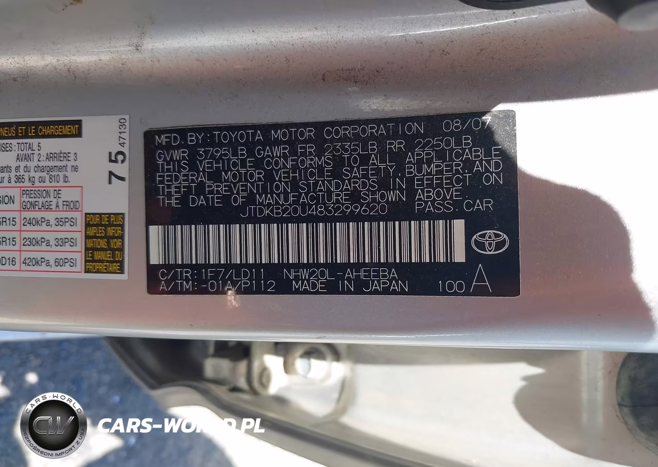 2008 Toyota Prius VIN:JTDKB20U483299620 - 9