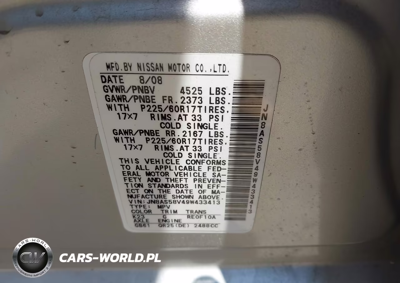 2009 Nissan Rogue Sl VIN:JN8AS58V49W433413 - 9