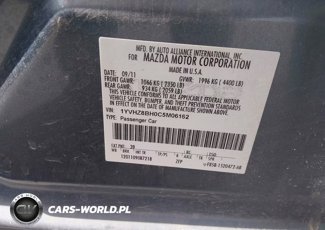 2012 Mazda Mazda6 I Sport VIN:1YVHZ8BH0C5M06162 - 9