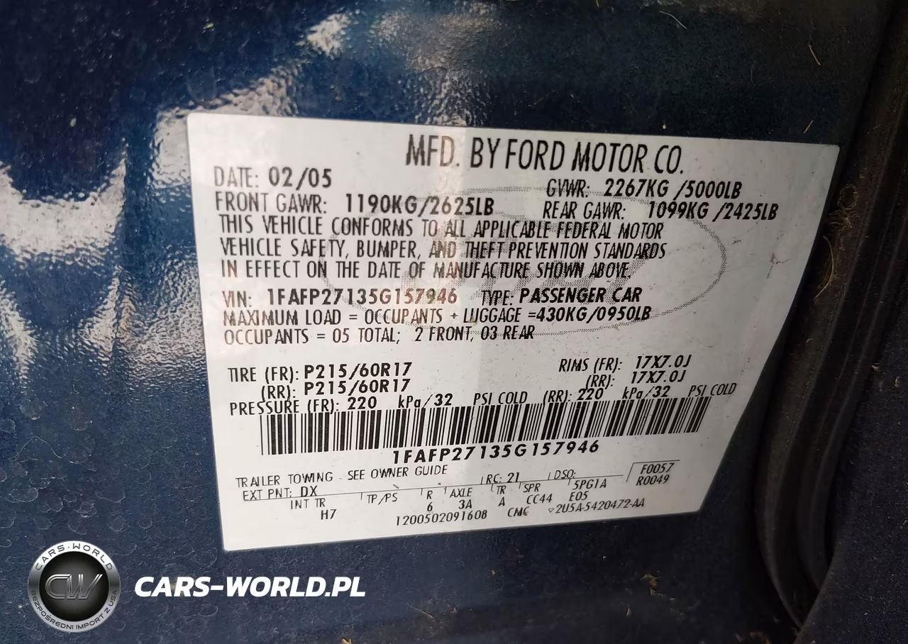 2005 Ford Five Hundred Sel VIN:1FAFP27135G157946 - 9