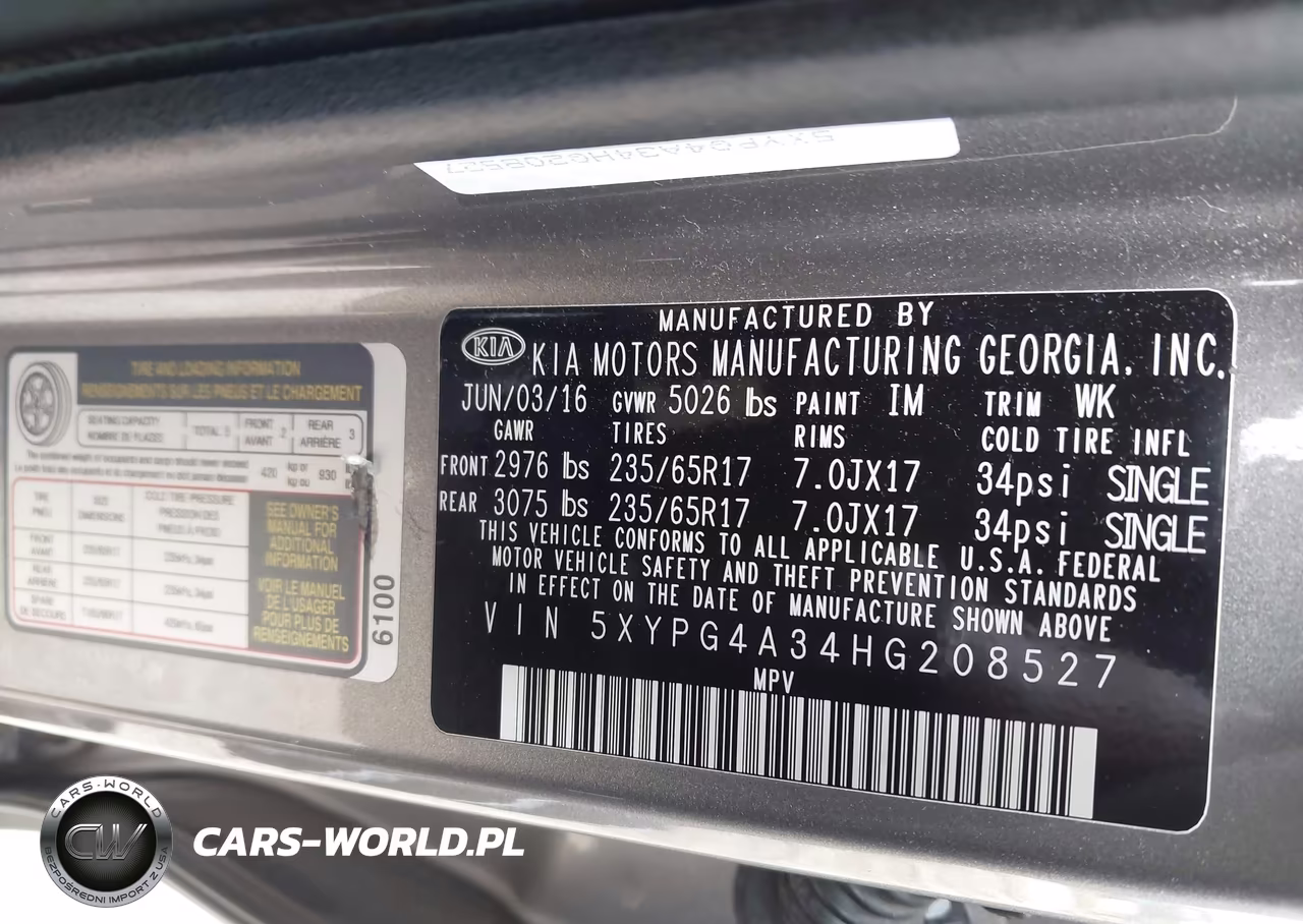2017 Kia Sorento 2.4L Lx VIN:5XYPG4A34HG208527 - 9