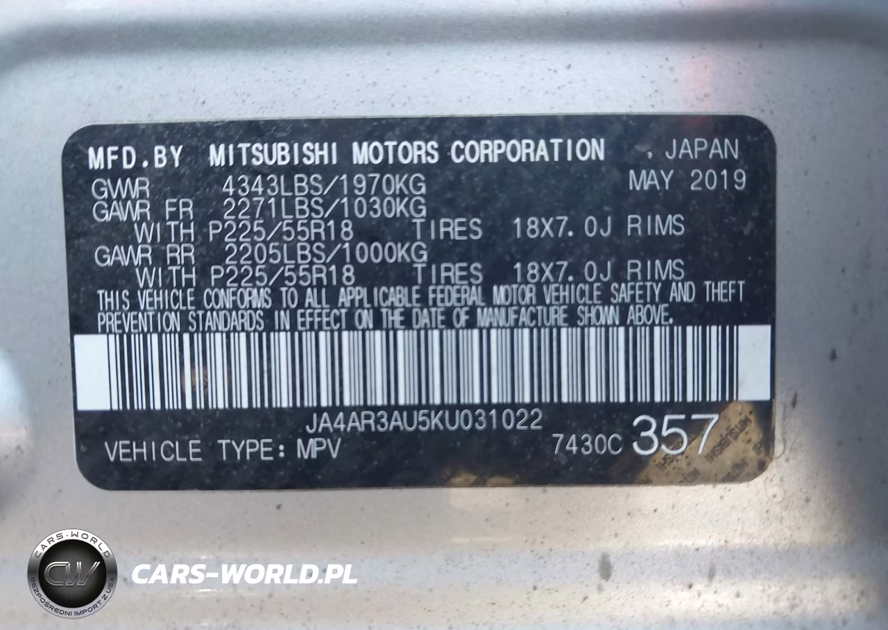 2019 Mitsubishi Outlander Sport 2.0 Se VIN:JA4AR3AU5KU031022 - 9