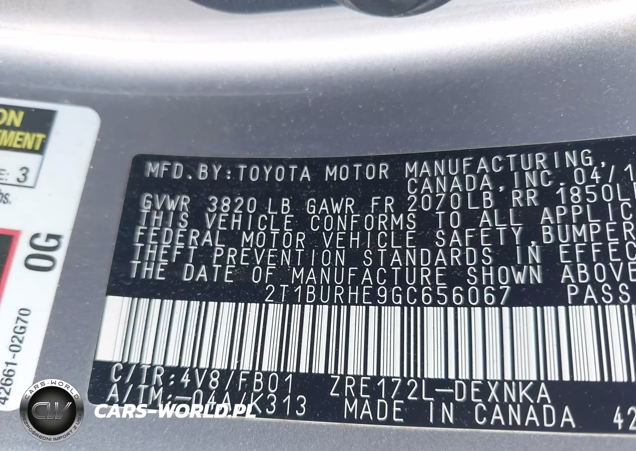 2016 Toyota Corolla Le Plus VIN:2T1BURHE9GC656067 - 9