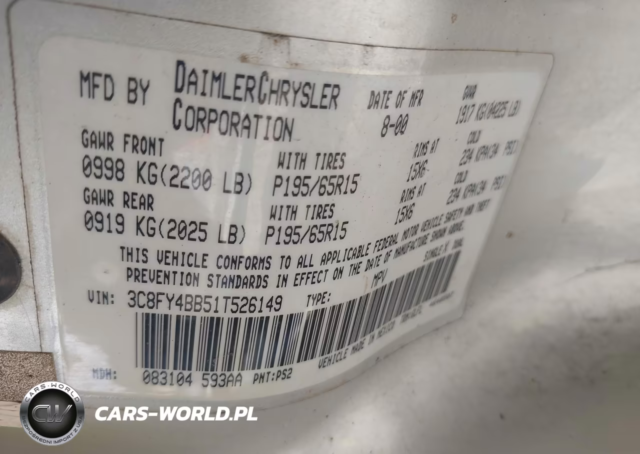 2001 Chrysler Pt Cruiser VIN:3C8FY4BB51T526149 - 9