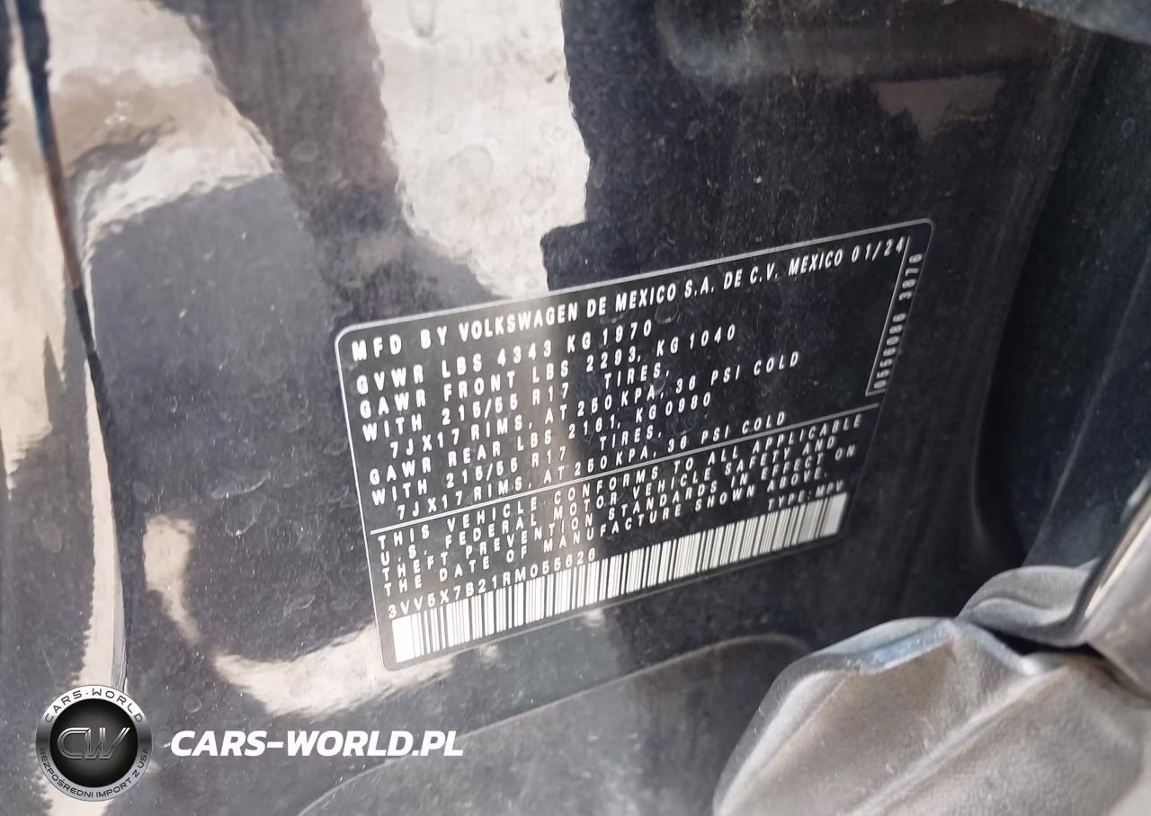 2024 Volkswagen Taos 1.5T S VIN:3VV5X7B21RM055626 - 9