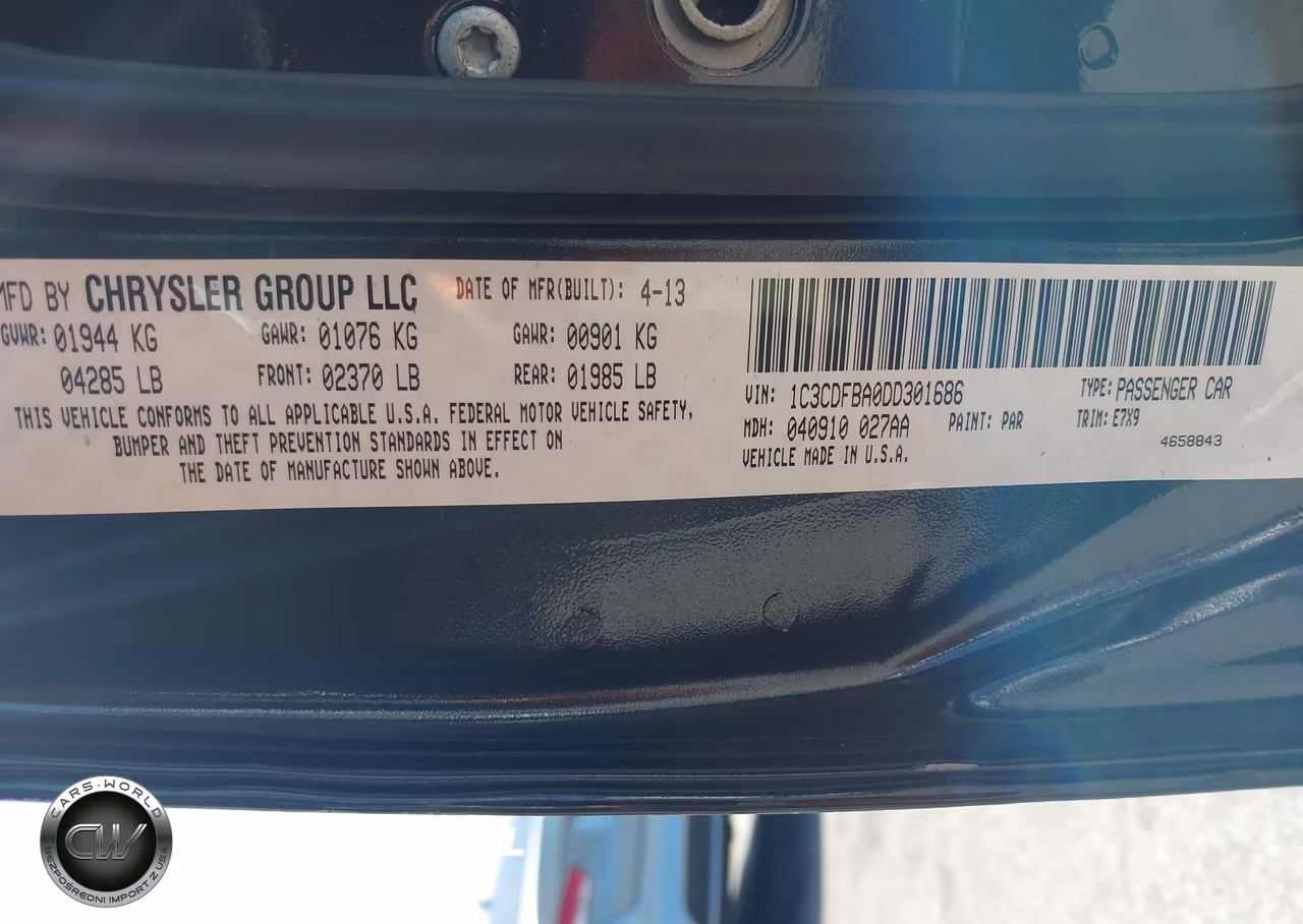 2013 Dodge Dart Sxt VIN:1C3CDFBA0DD301686 - 9