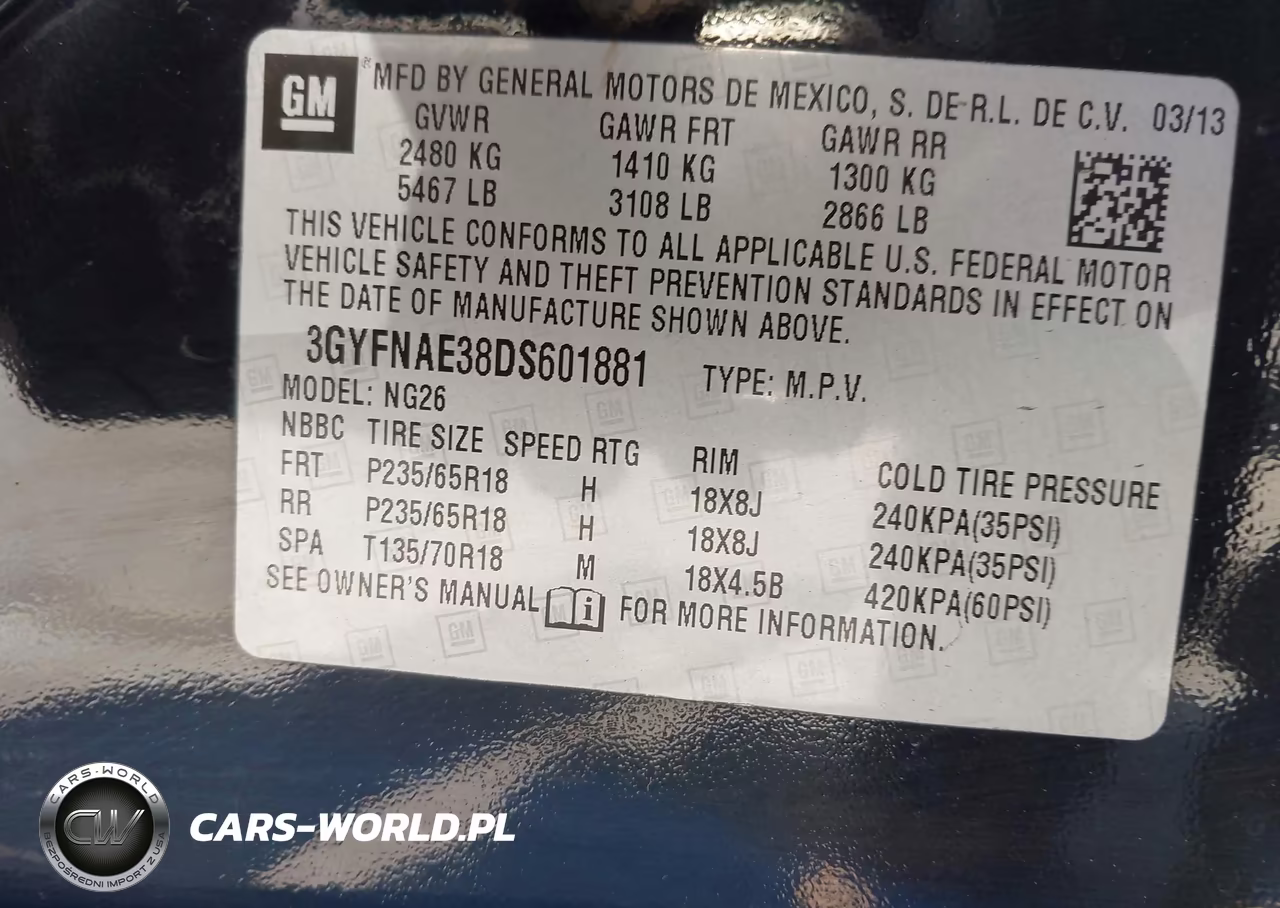 2013 Cadillac Srx Standard VIN:3GYFNAE38DS601881 - 9